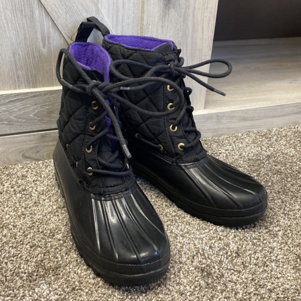 Sperry Top-sider black duck boots size 7